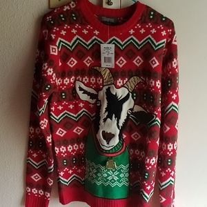 Ugly Christmas sweater with goat